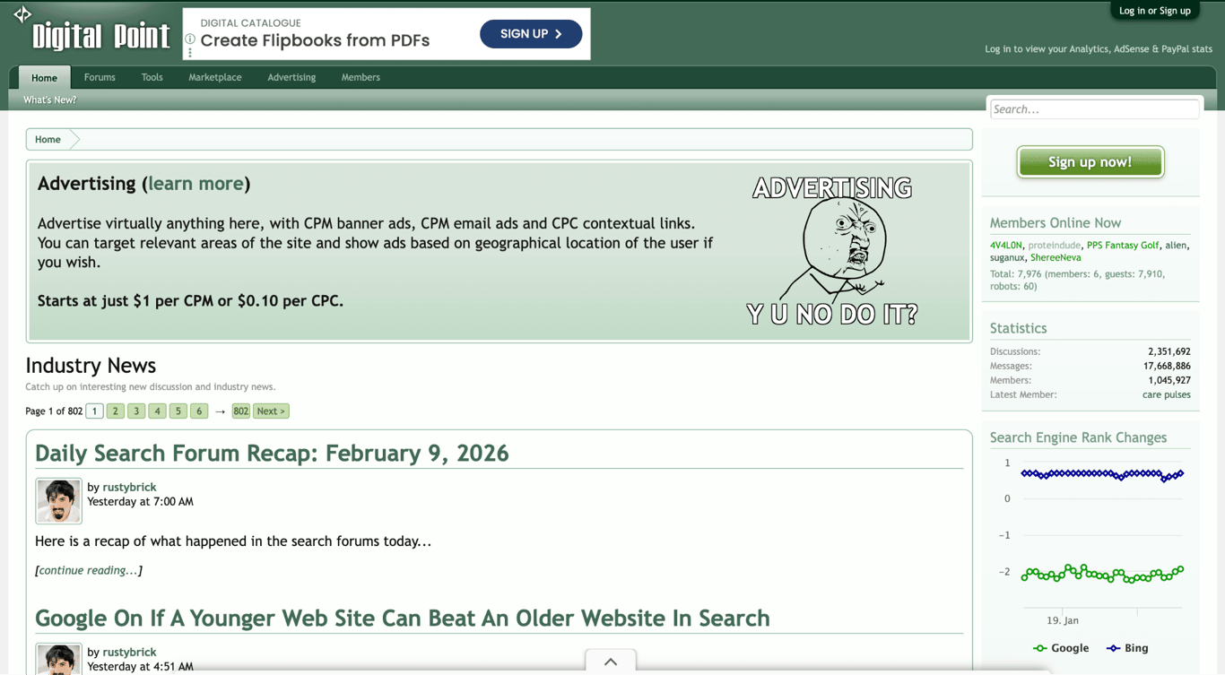 Homepage of Digital Point