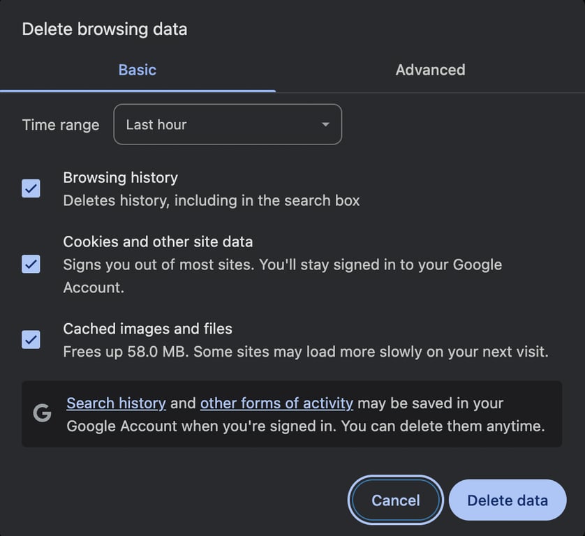 hPanel's menu for purging cache of a specific URL
