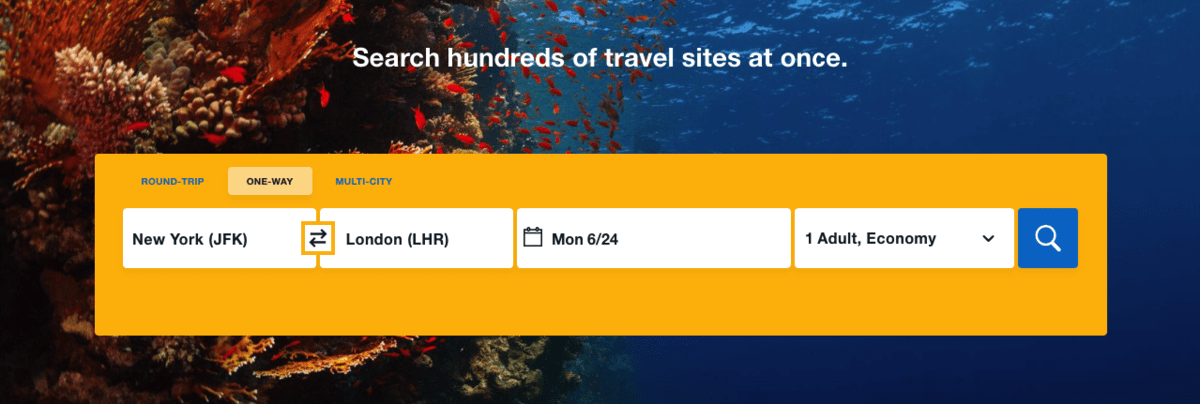 searching flights option 