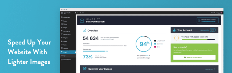 Screenshot of Imagify plugin