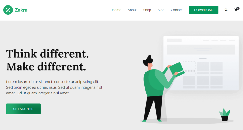 Screenshot of Zakra WordPress theme