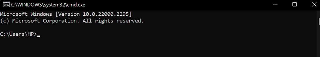 Windows' command prompt interface
