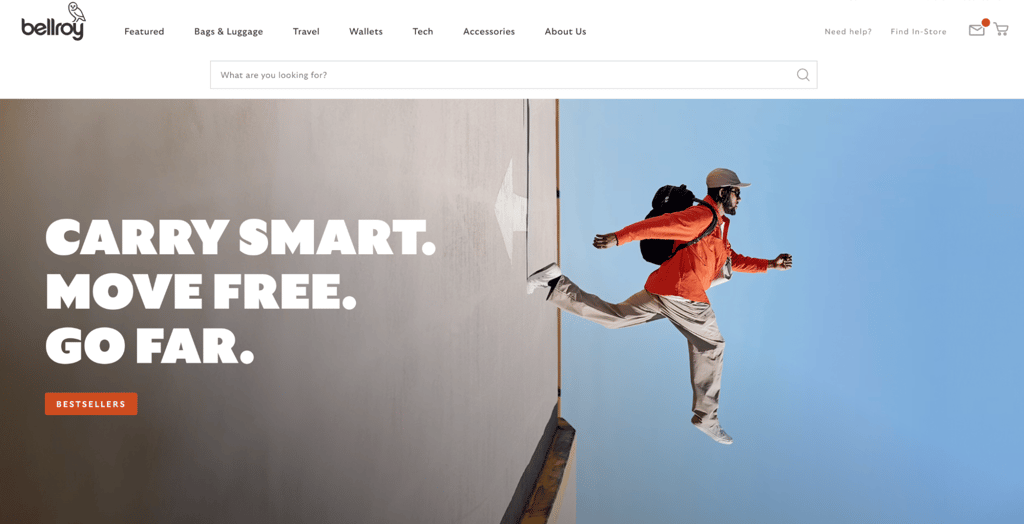 Bellroy homepage