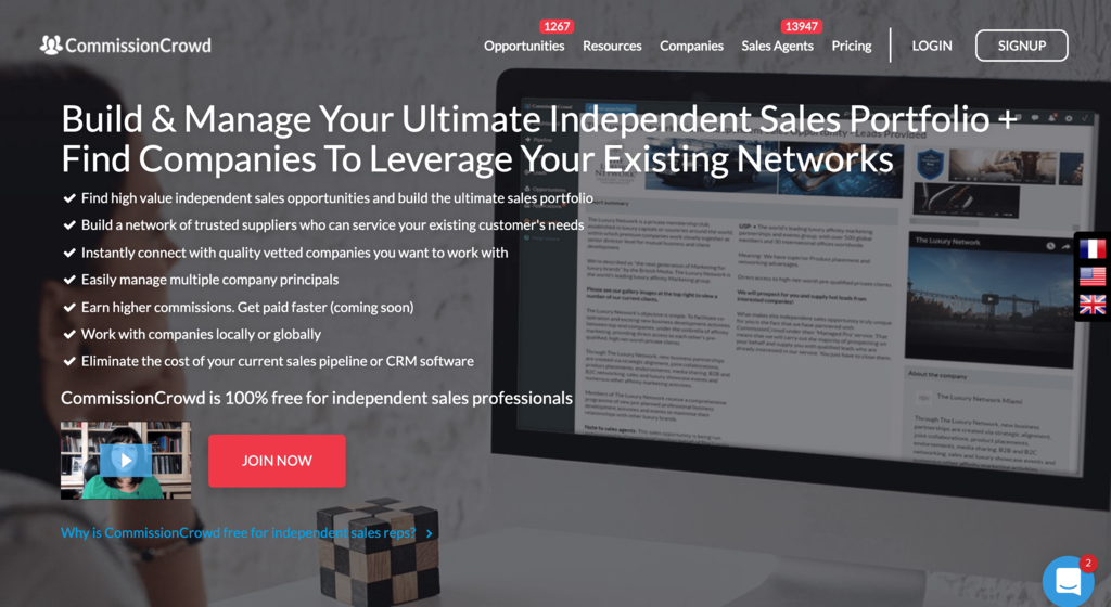 CommissionCrowd, un site web pour les agents commerciaux ind&eacute;pendants