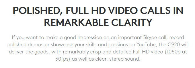 Example of product description from Logitech