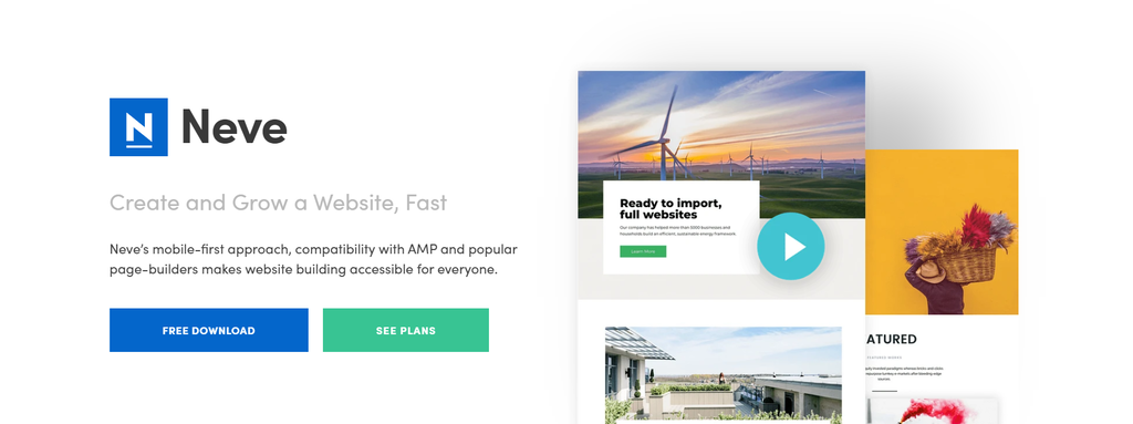 Homepage of Neve WordPress Video Theme