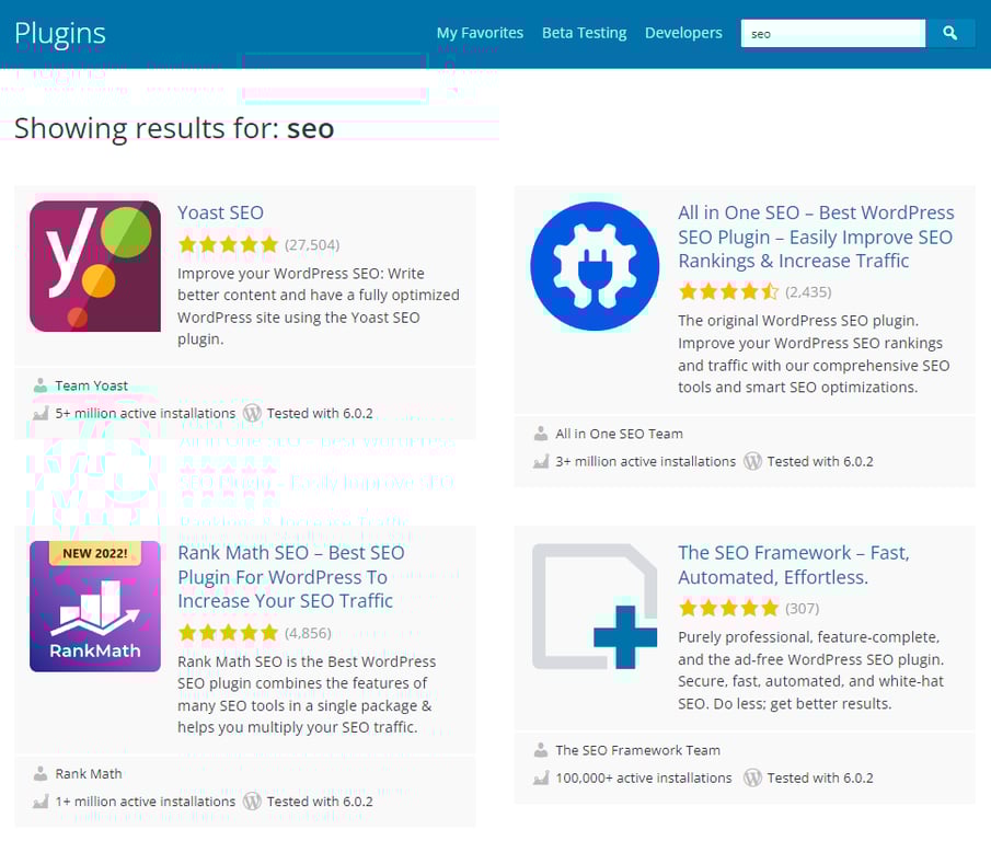WordPress SEO plugins
