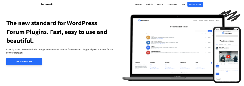 ForumWP plugin homepage