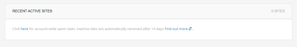 Recent active sites page