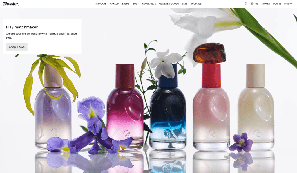 Glossier homepage