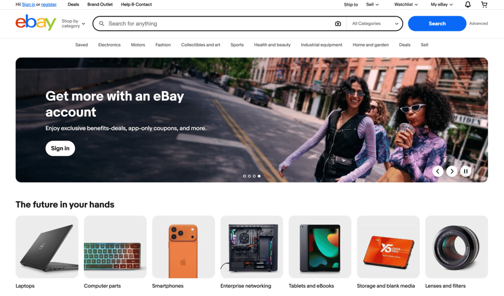 eBay homepage