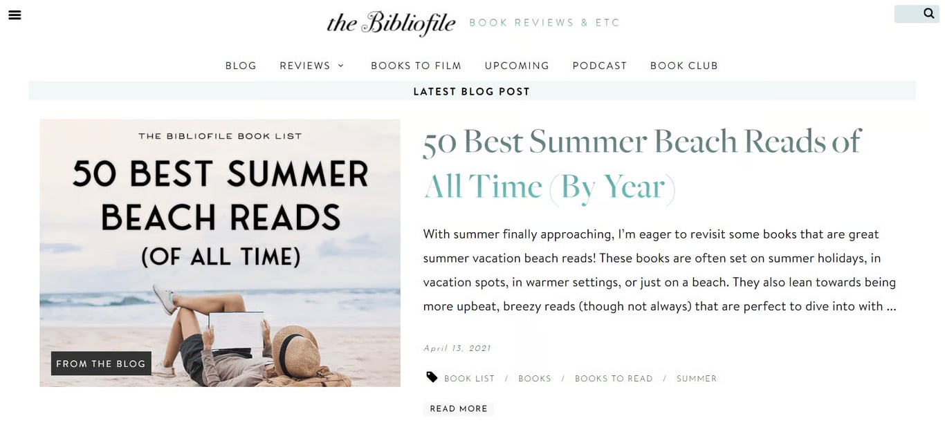 the Bibliofile book blog
