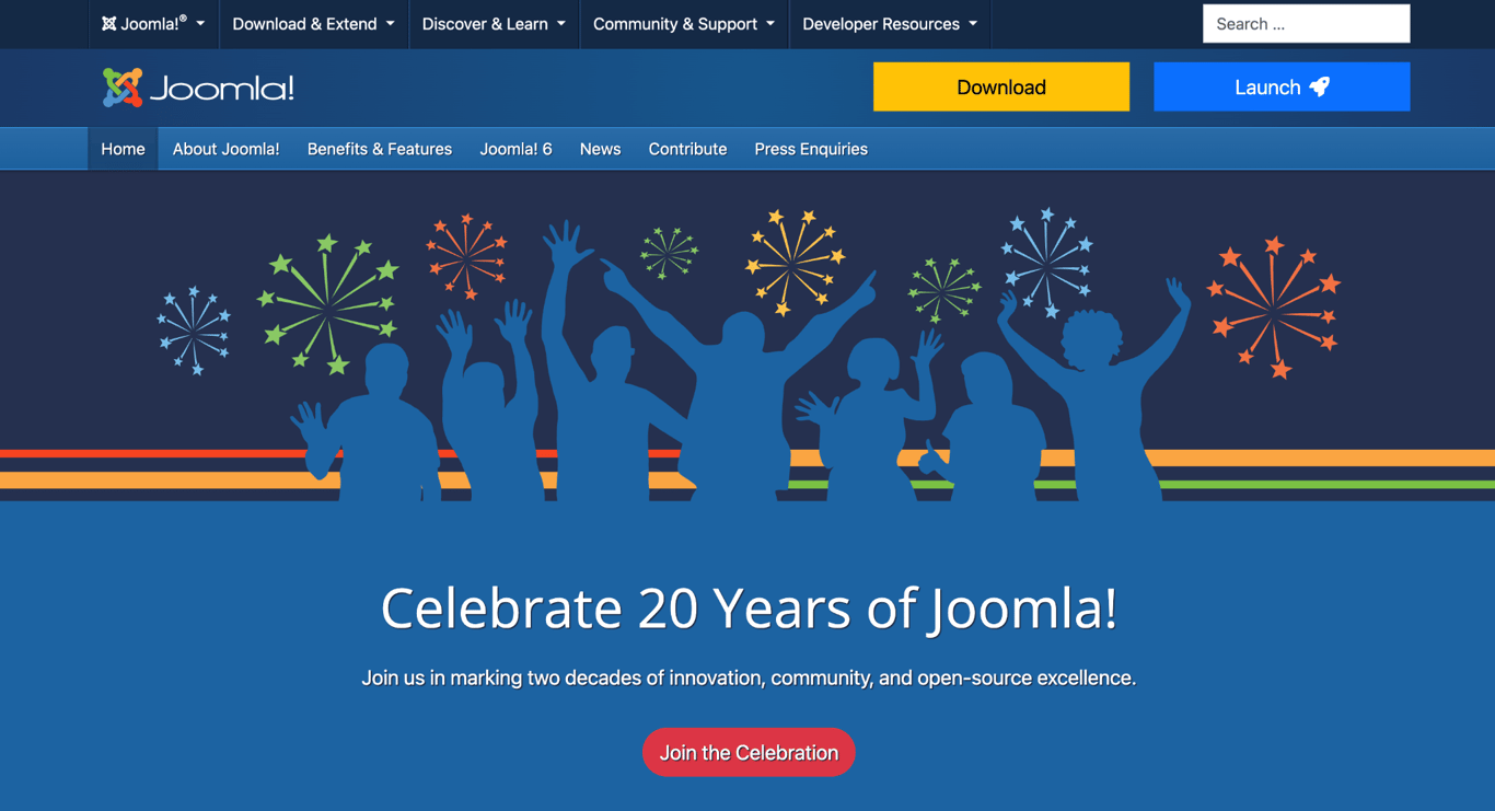 Joomla landing page