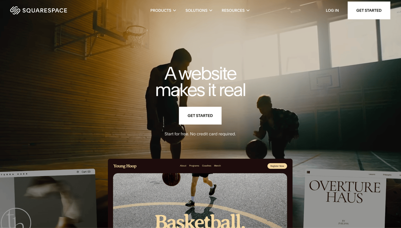 Squarespace landing page