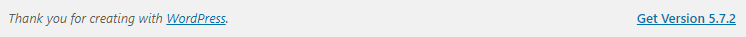 A message thanking you for creating with WordPress and offering to download its newest version.
