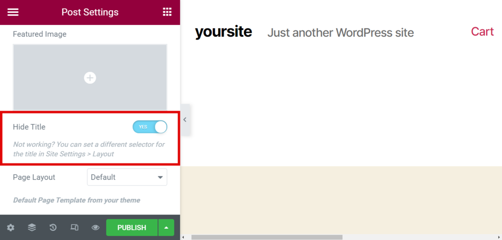 Hide Title button.