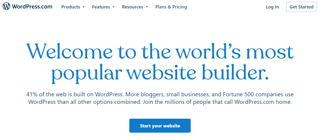 WordPress.com homepage