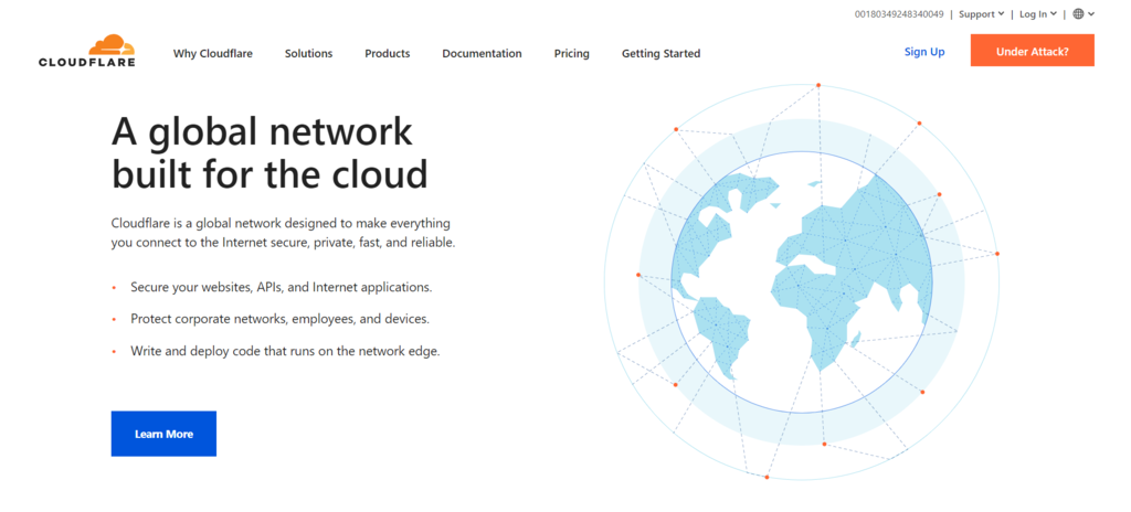 The Cloudflare's front page - a global network built for the cloud.