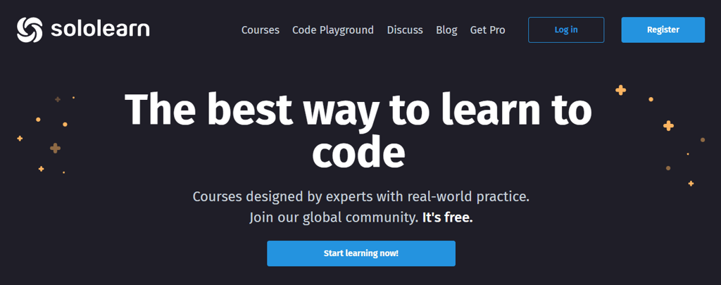 Sololearn website homepage