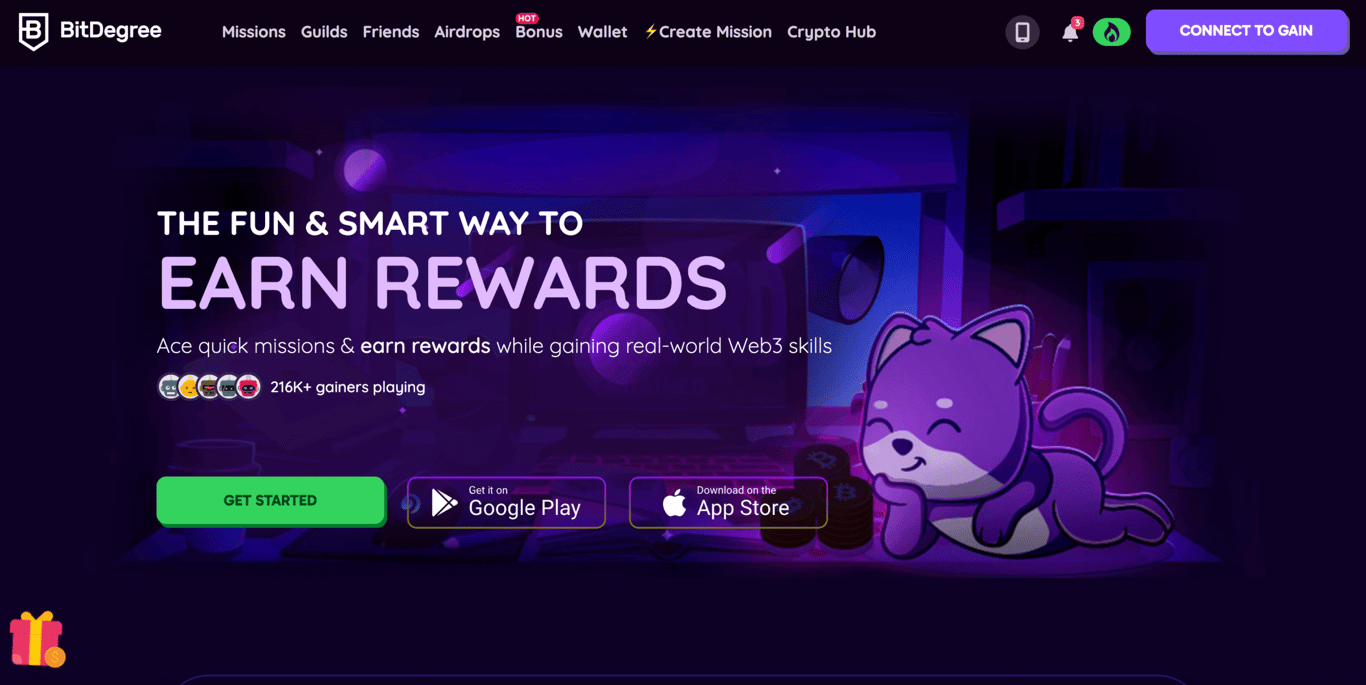 BitDegree website homepage