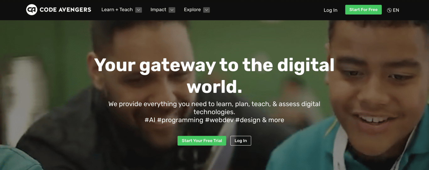 Code Avengers website homepage