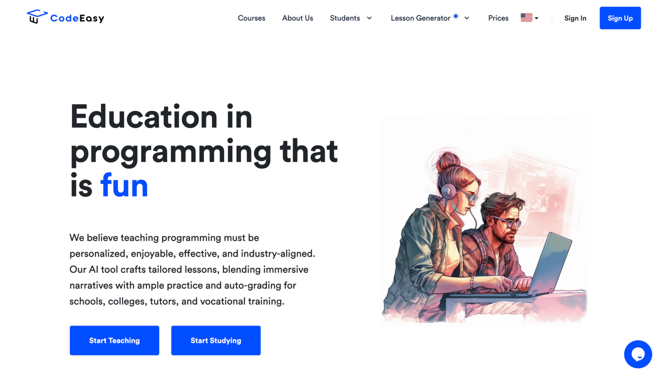 Codeasy website homepage