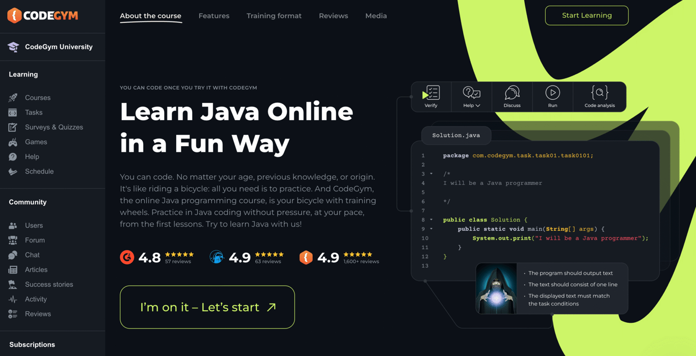 CodeGym website homepage