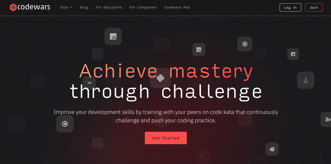Codewars website homepage