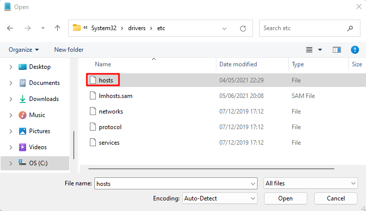 system32 hosts drivers etc