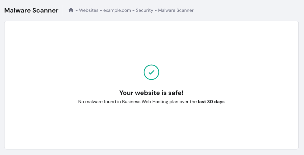 The Malware Scanner feature in hPanel