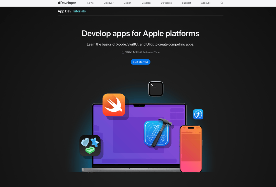 iOS App Dev Tutorials homepage