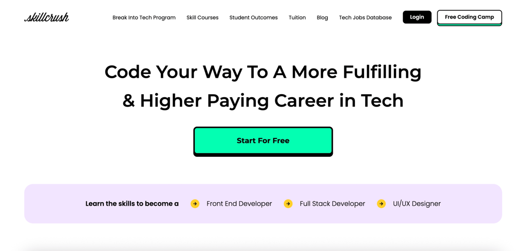 Skillcrush website homepage