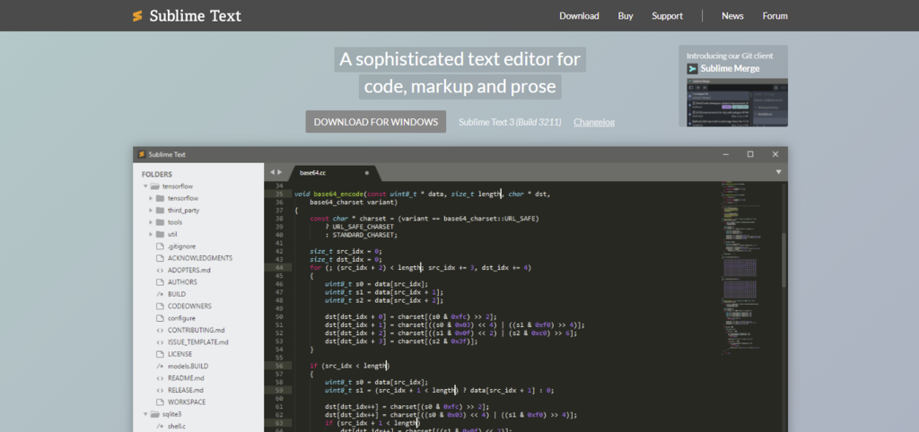 Sublime Text, a text-based editor.