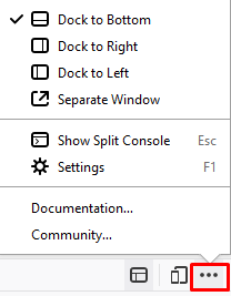 Changing the Inspector panel's location on Firefox.