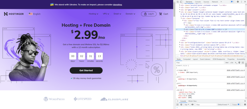 The Elements panel on Chrome.