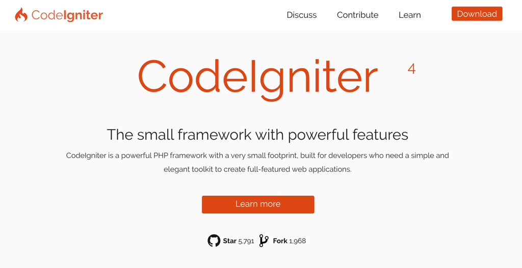 CodeIgniter's official homepage