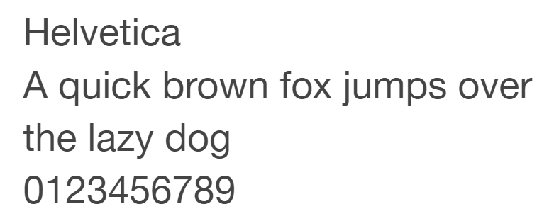 The letters and numbers of Helvetica.