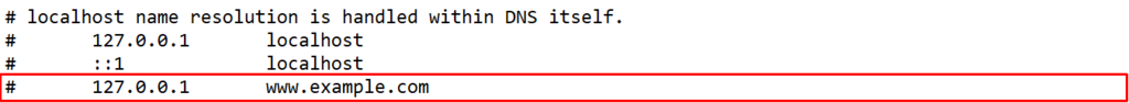 Host IP settings in the hosts file
