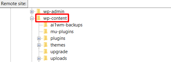 Selecting plugins in the wp-content folder