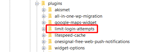 Renaming back to limit-login-attemps after successfully accessing the WordPress dashboard