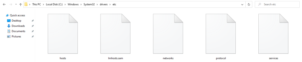 Hosts file location on Windows Explorer