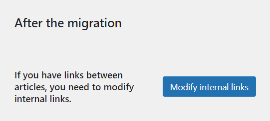 After the Joomla to WordPress migration - if you have links between articles, you need to modify internal links