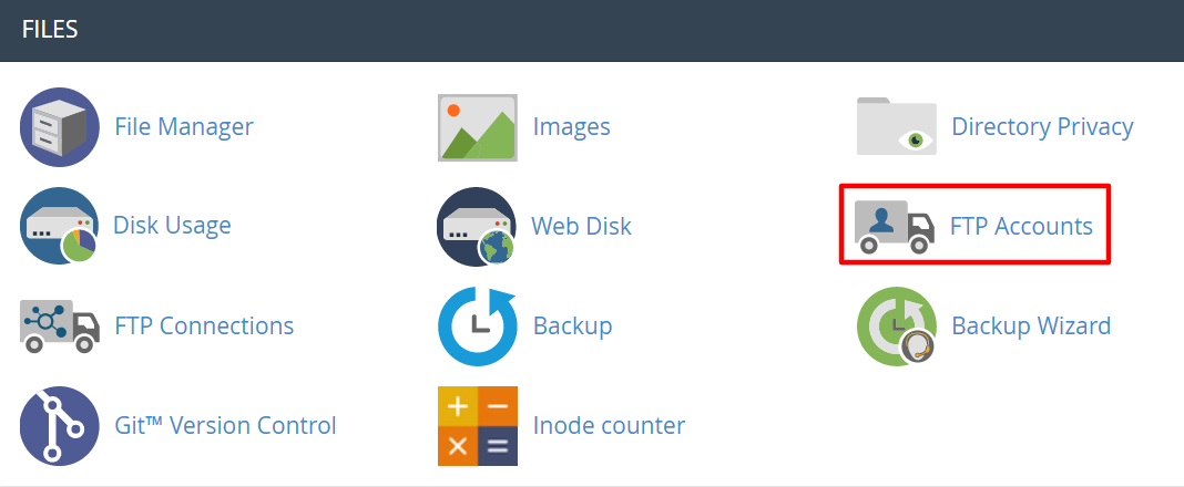 FTP accounts on cPanel