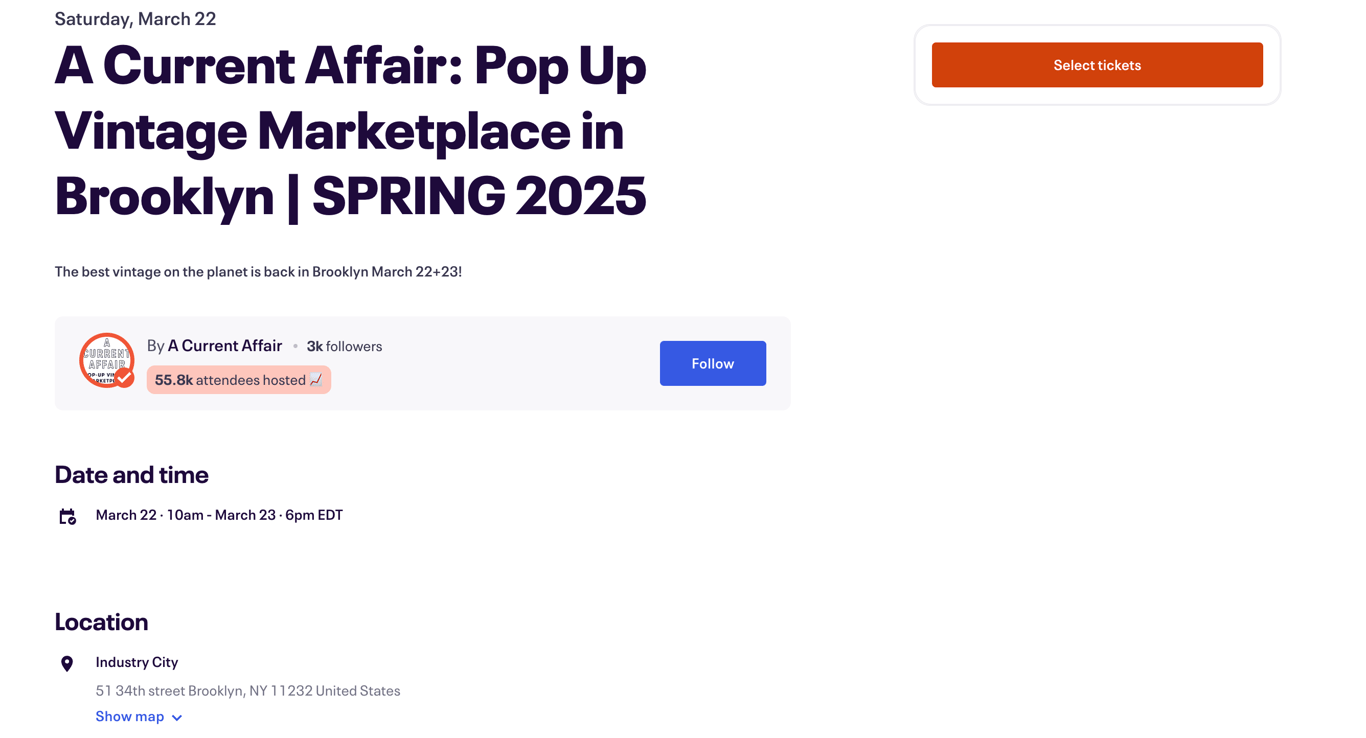 An example of custom fields implementation in an event listings website