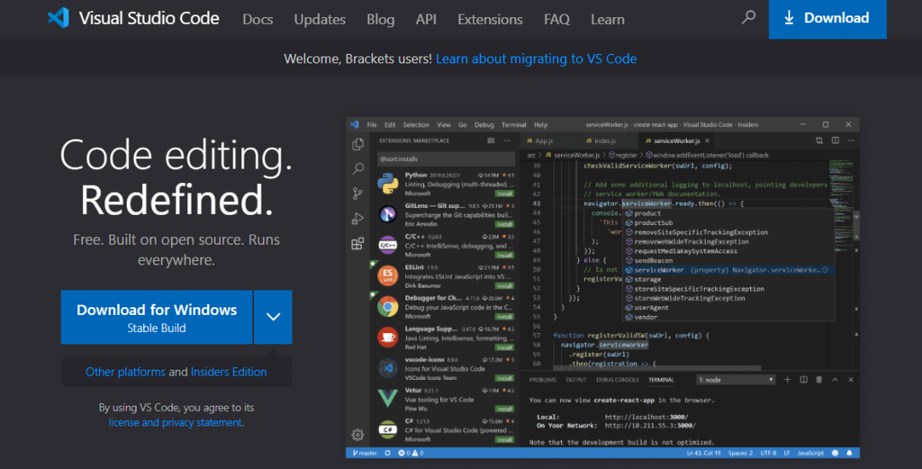 Visual Studio Code editor