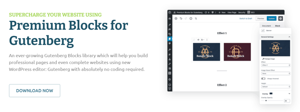 Premium Blocks for Gutenberg WordPress plugin