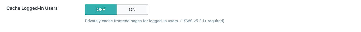The caching for logged-in users option turned off.