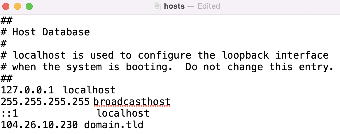 The hosts file in macOS