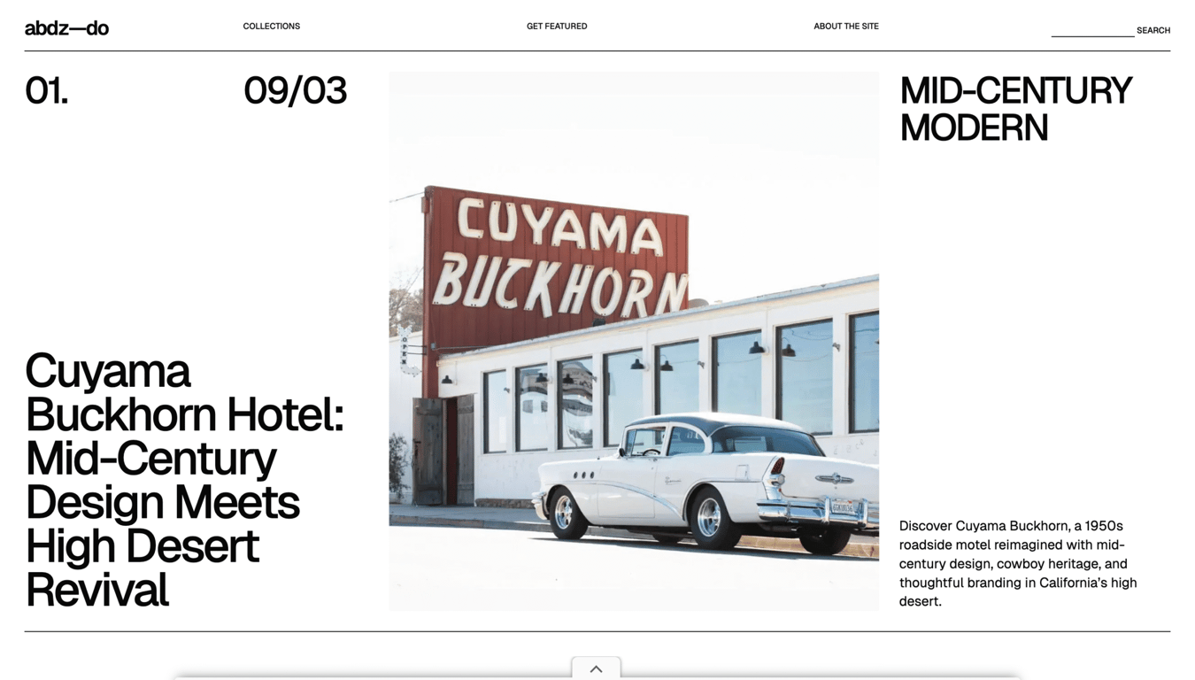 The Abduzeedo blog homepage