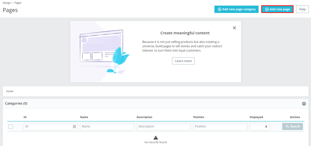 How to add a new page on PrestaShop